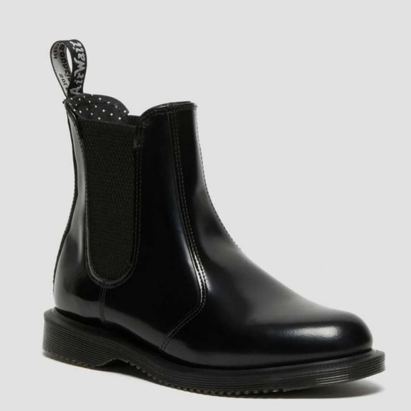 Dr. Martens Shoes - Dr. Martens Black Patent Leather Floria Chelsea Boot Size 8